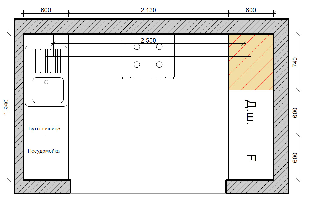 План схема кухни