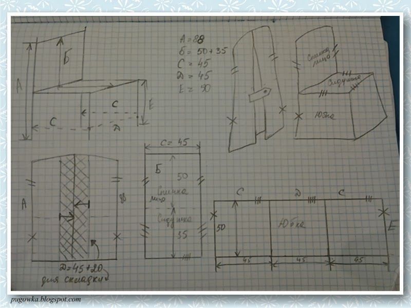 Выкройка для чехла на угловой диван