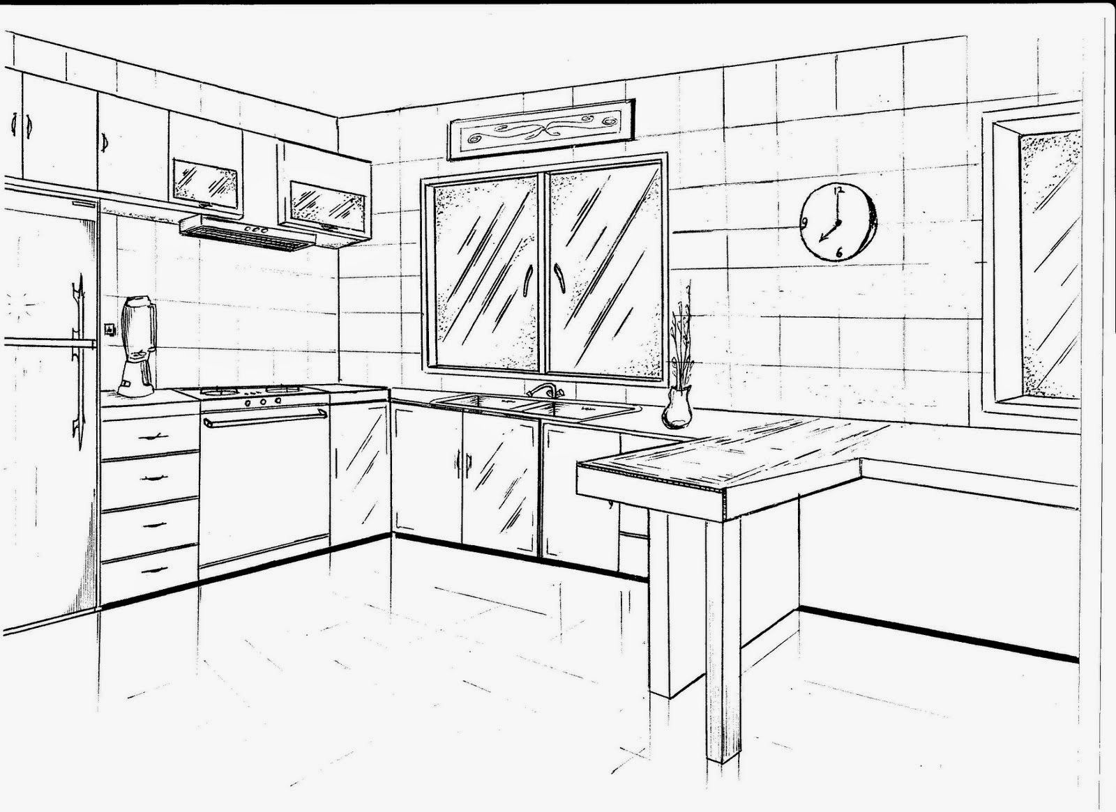 Как можно нарисовать кухню