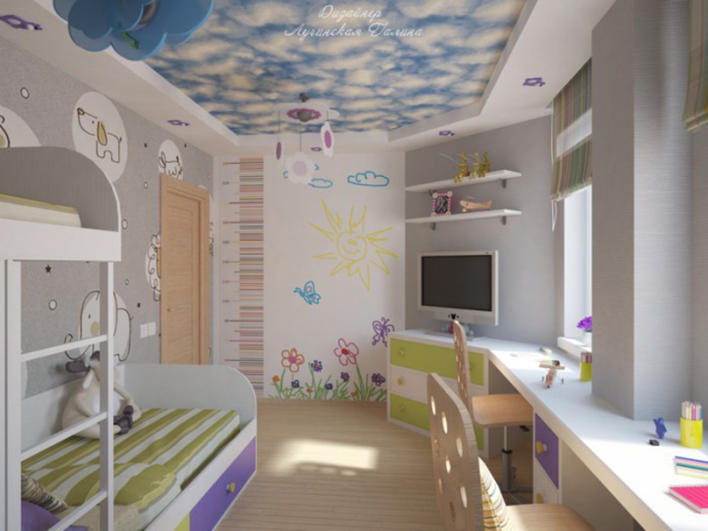 Дизайн детской для девочки и мальчика в одной комнате: Детская комната .