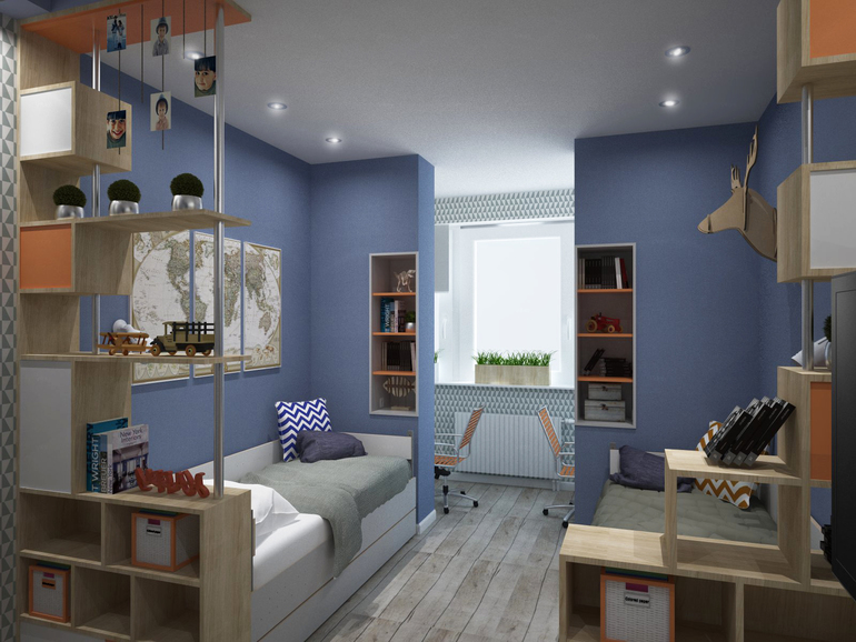 Дизайн комнаты для двух мальчиков разного возраста фото: Комната для .