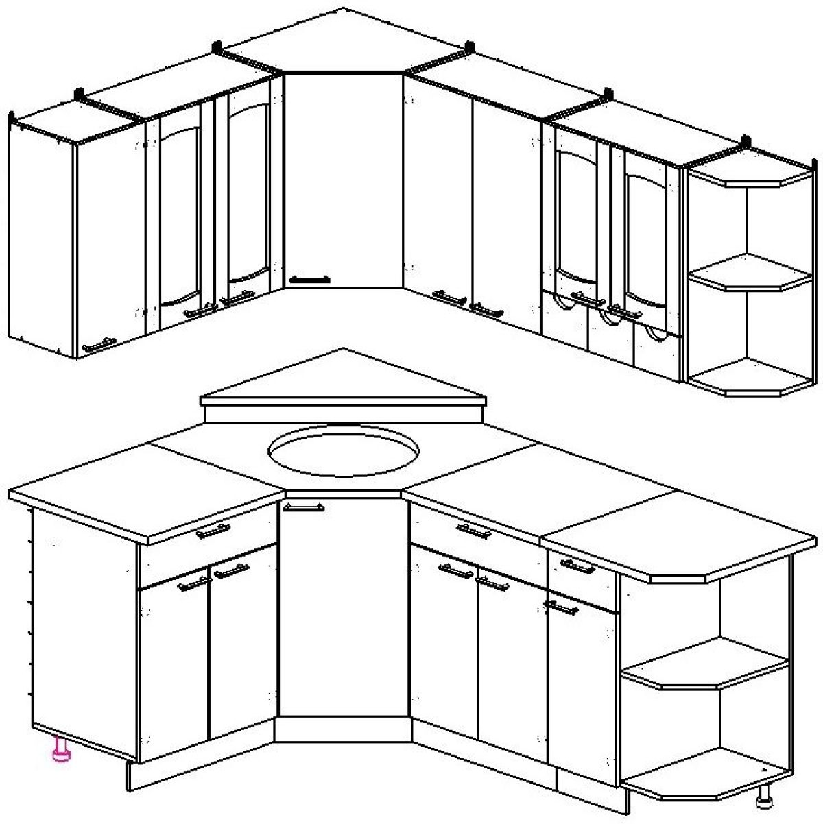 угловые кухни левый угол дизайн
