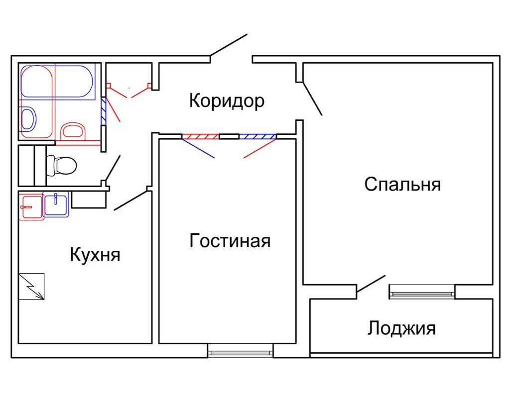 План двухкомнатной квартиры