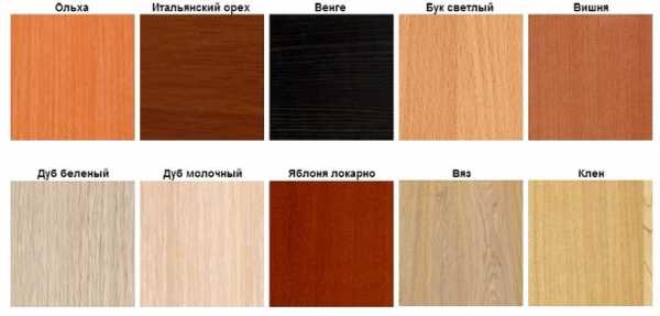 Образцы цвета мебели с названиями