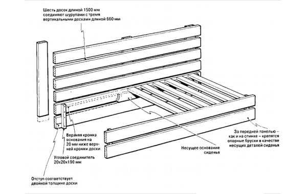 Диван из паллетов схема