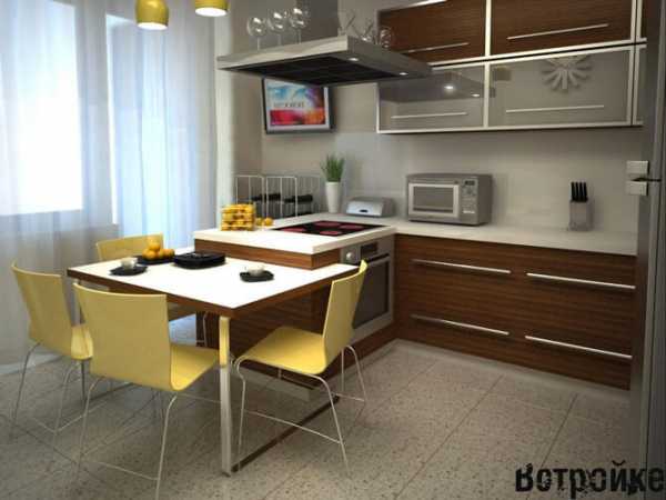 Дизайн 10 прямоугольной кухни