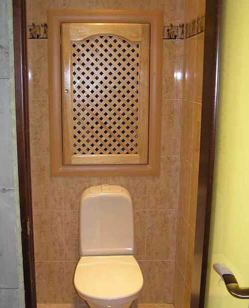 Скрытый люк для сантехнического шкафа в туалете