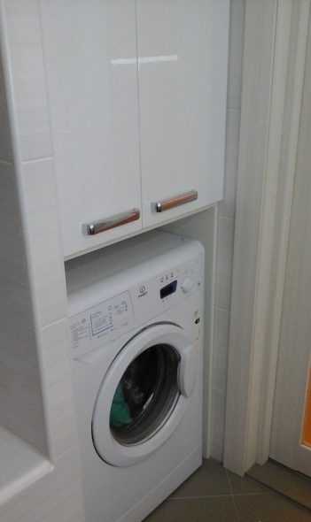 Шкаф для стиральной машины белый