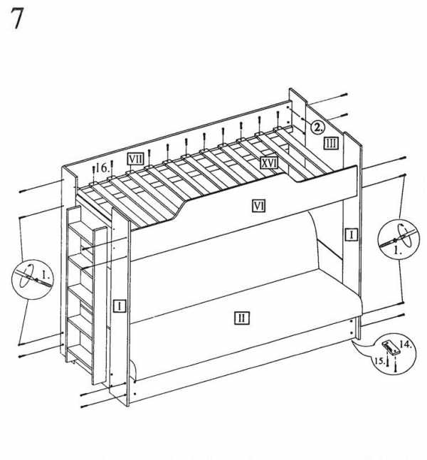 Инструкция сборки двухъярусной кровати