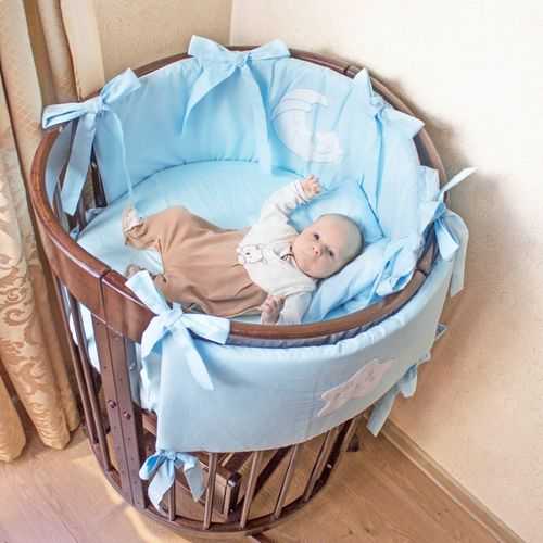 Юбка для круглой кровати для новорожденных