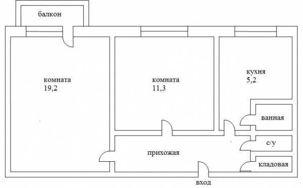 Планировка хрущевки 2 комнаты без балкона