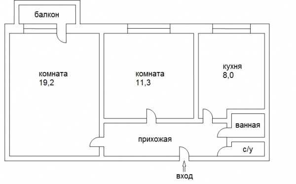 Планировка хрущевки 2 комнаты раздельные