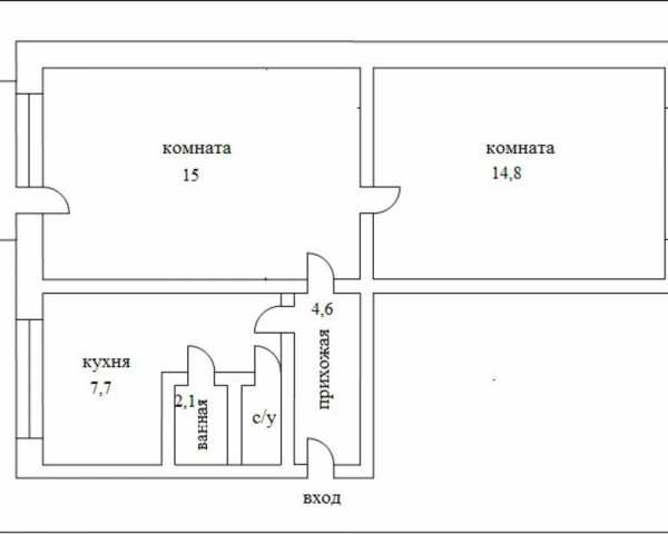 Типовая планировка хрущевки 2 комнаты