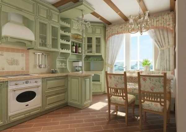 Кухня с открытыми полками в стиле прованс