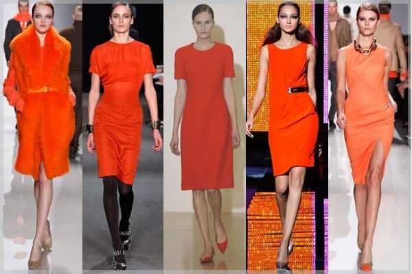 Оранжевый цвет сочетание с другими цветами в одежде женщины фото