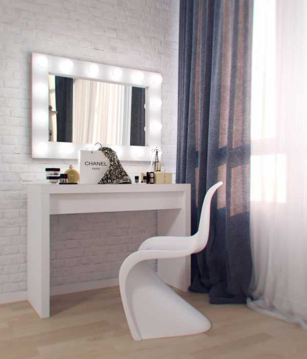 Угловой косметический столик с зеркалом в спальню